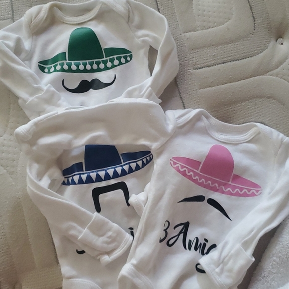 Carter's Other - 3 Amigos Long Sleeve Newborn Onesie